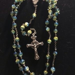 Hand made rosary St. Patrick cross/emblem